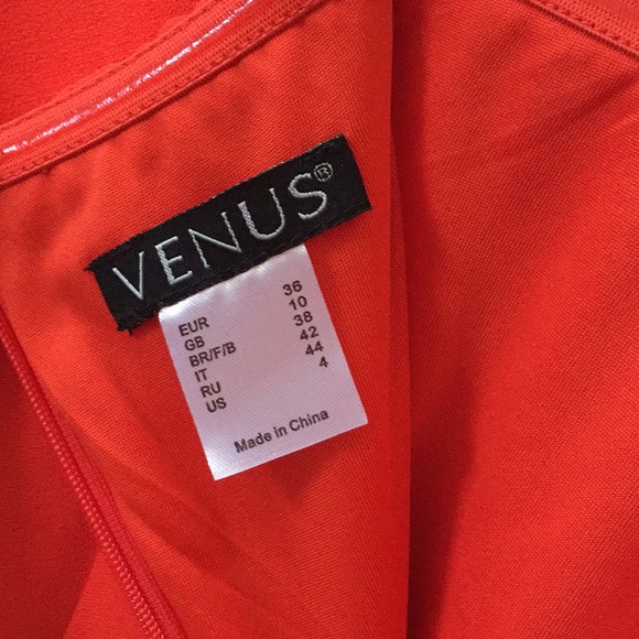 Venus red/orange off-the-shoulder ruffle dress - Picture 5 of 5